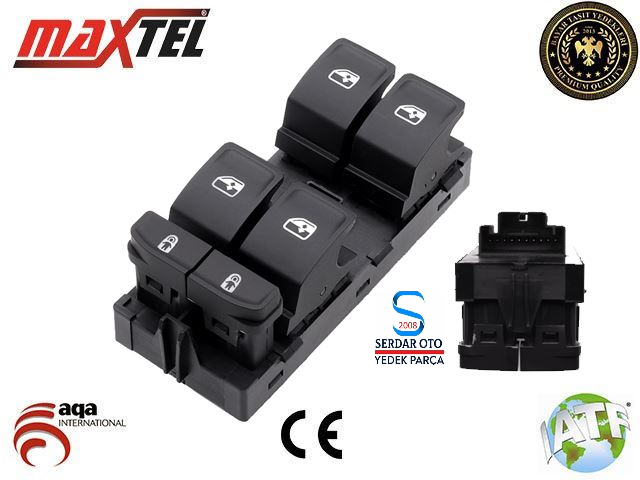 VOLKSWAGEN ÖN CAM DÜĞMESİ SOL DÖRTLÜ BEYAZ IŞIK 16-SONRASI TOURAN TOUAREG SUPERB KADIAQ KAROQ 18206049 3G0959857B ZB-32