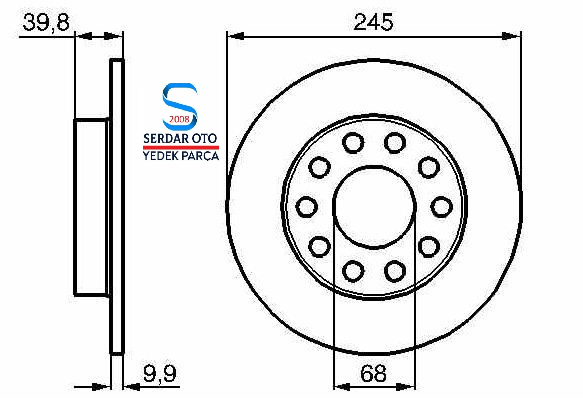 AUDİ A4 ARKA FREN DİSK TAKIMI 00-04 ARASI BOSCH 0986478986 8E0615601P