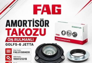 VOLKSWAGEN ÖN AMORTİSÖR ÜST TAKOZU + BİLYA GOLF5 JETTA GOLF6 CADDY PASSAT LEON 04-11 ARASI 1K0412331 FAG 815004030 3K-ÜS