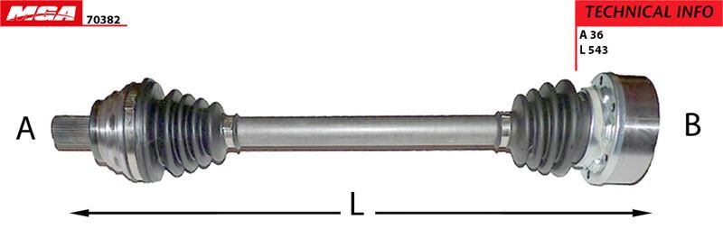 Volkswagen Ön Aks Sol Golf5 Golf6 Octavia Leon Bgu Bse 1.6 543mm 05-12 Arası 1K0407451JX DJ JZW407271AX MGA 70382 D1-G9