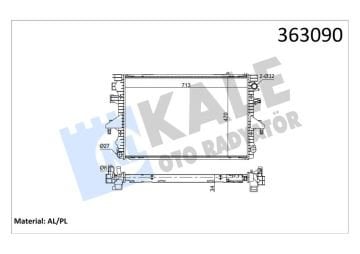 Vw Su Radyatörü Mekanik AXG AXE BLJ BDL BKK AXB AXA T5 Transporter 1.9- 2.5 Tdi KALE 363090 7H0121253G 7H0121253j DEPO
