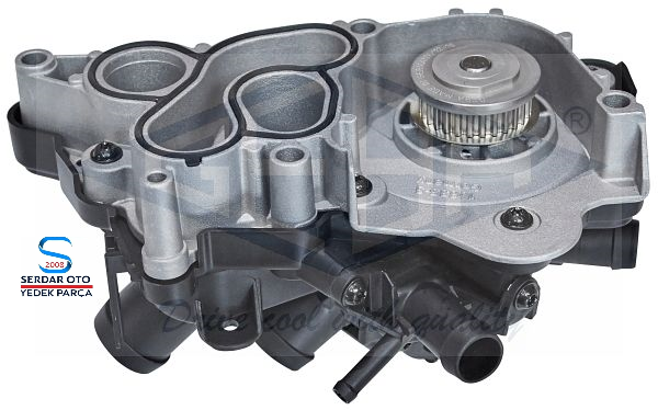 DEVİRDAİM SU POMPASI KOMPLE GOLF7 POLO PASSAT AUDİ A3 LEON 1.2-1.4 TSİ 2013=>(5 girişli)+TERMOSTAT+SU POMPASI) (CHPA-CHPB-CJ GEBA10635/1 04E121600AL AR BD 3-K-ÜS