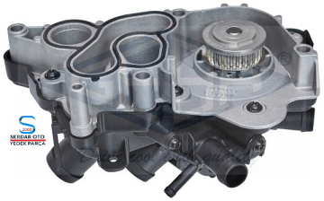 DEVİRDAİM SU POMPASI KOMPLE GOLF7 POLO PASSAT AUDİ A3 LEON 1.2-1.4 TSİ 2013=>(5 girişli)+TERMOSTAT+SU POMPASI) (CHPA-CHPB-CJ GEBA10635/1 04E121600AL AR BD 3-K-ÜS