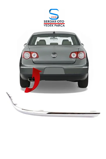 VOLKSWAGEN ARKA TAMPON BANDI SOL PASSAT 06-10 ARASI (KROM) BSG 90922208 3C5807459A ZA-8-ÜST