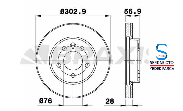 Volkswagen Amarok Ön Fren Disk Takımı 303X28MM KRAFT 07040437 10-SONRASI 2H0615301A