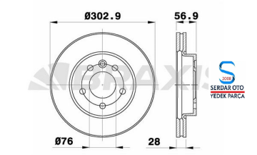Volkswagen Amarok Ön Fren Disk Takımı 303X28MM KRAFT 07040437 10-SONRASI 2H0615301A