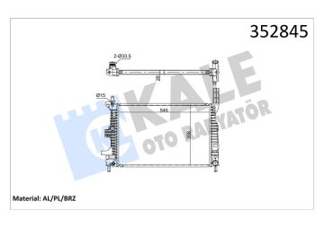 Su radyatörü MK3 11-14 Arası Focus Cmax 1.6 TDCİ Dizel KALE 352845 BV618005BD (=LÜTFEN AÇIKLAMA BÖLÜMÜNÜ OKUYUNUZ=)