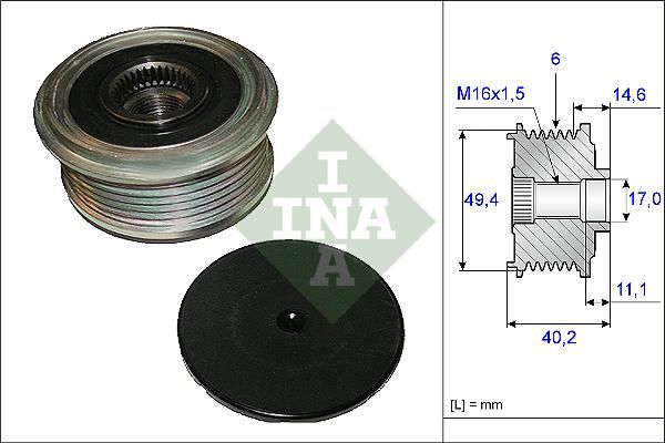 Vw Şarj Dinemo Kasnağı Alternatör CAGA CDCA CLHA CLHB CGLC Polo Amarok Golf T6 Audi A4 A6 1.6-2.0 TDİ İNA535012410 045903119A-03G903119B  1-K-129