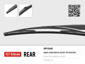 SİLECEK SÜPÜRGESİ ARKA PLASTİK TİP 330MM FORD GALAXY WA6 03/06 12/14 . KUGA 12/08 11/12 . S-MAX 03/06 12/14